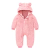 Cute Plush Bear Baby Rompers Toddler Girl Overall Jumpsuit Spring Autumn Hooded Zipper Baby Boys Romper Infant Crawling Clothing 3