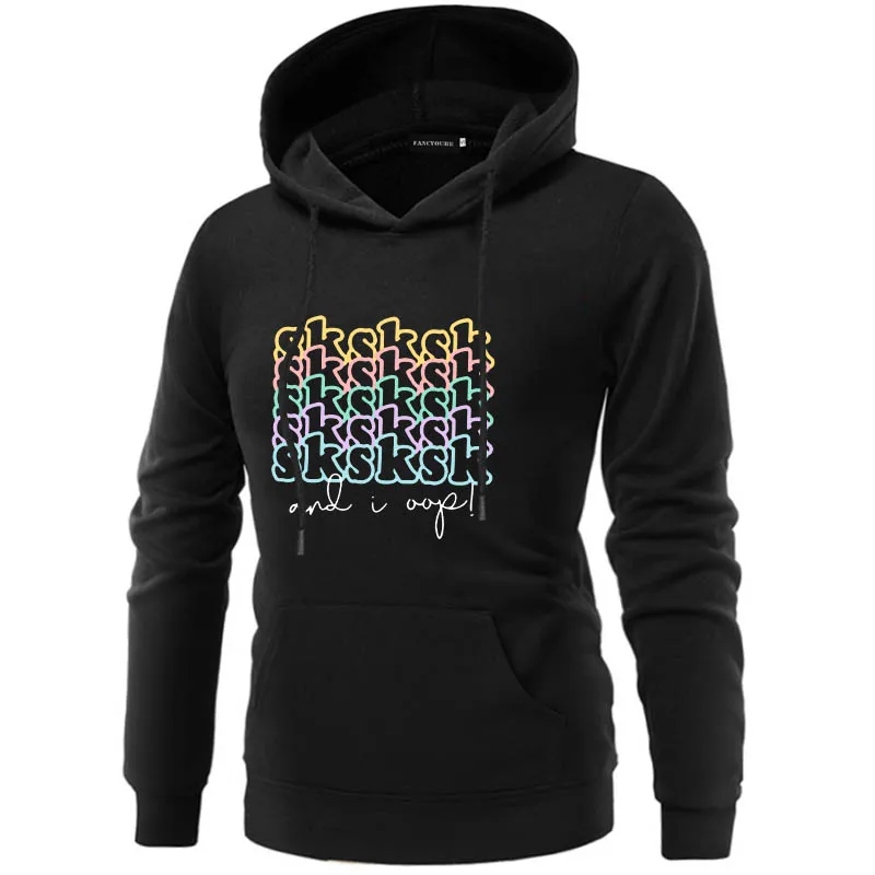 Sksksk and i oop толстовки женские с длинным рукавом толстовки с капюшоном для девочек уличная одежда Sudaderas de mujer