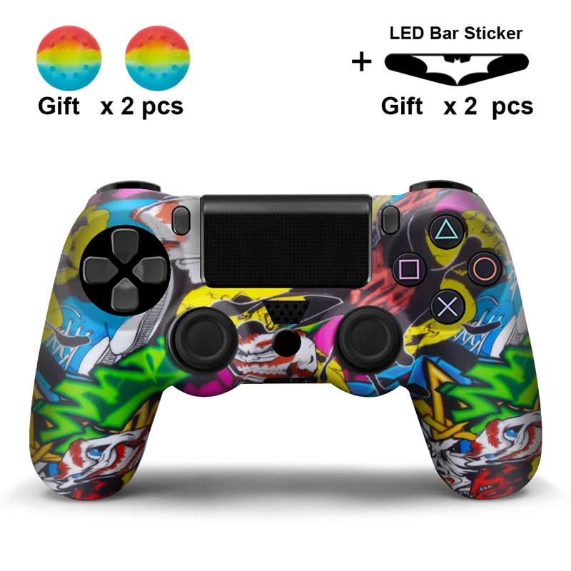 Painting Bird Для PS4 контроллер геймпад Камуфляжный Силиконовый Чехол резиновый чехол Защитный для Playstation 4 джойстик со светодиодным светильник - Цвет: Painting Bird