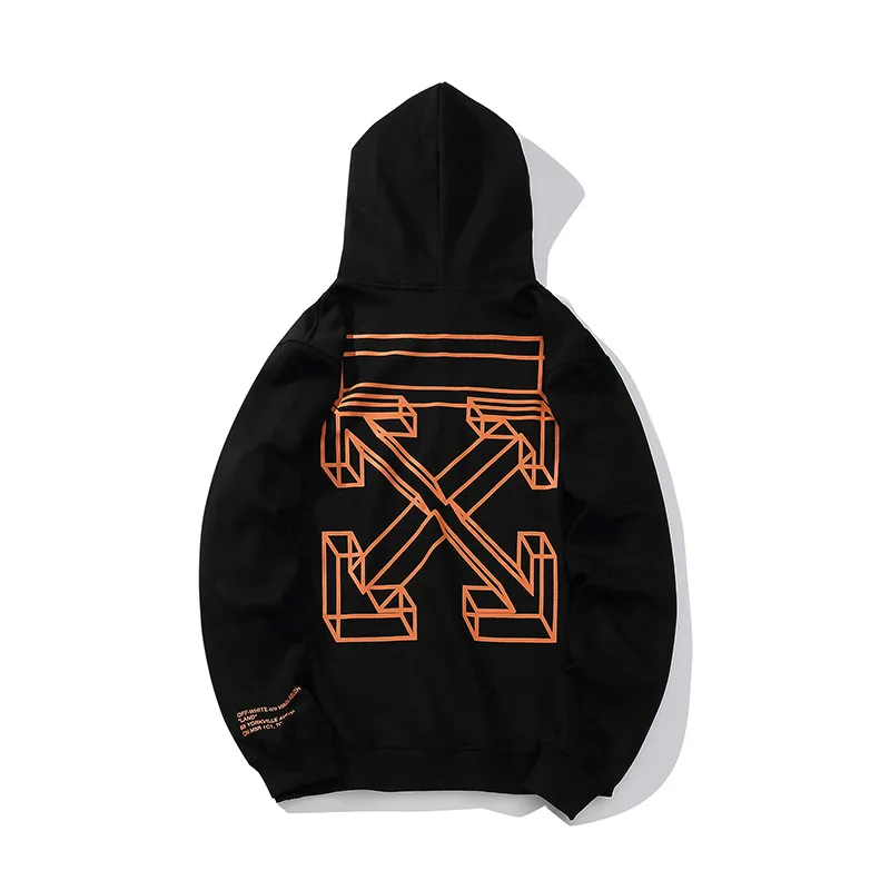 

Europe And America Popular Brand off Ow White 6 Dotted Line Printed Arrowhead Men And Women Casual Hoodie Batch