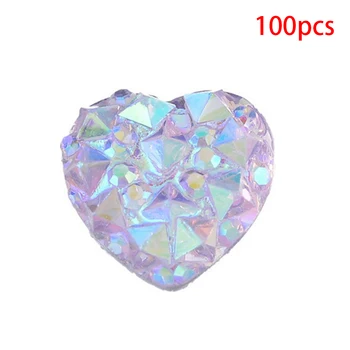 Billige Kunst Mode Hause Salon Künstliche Mini Harz Tipps Dekoration Glänzende Professionelle Herz Form Nagel Aufkleber