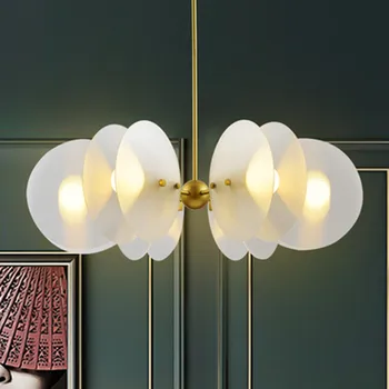 

Modern Simple Adjustable Long Chandelier Lighting Acrylic Lamp Shades E14 LED Lights For Living Room Bedroom Kitchen