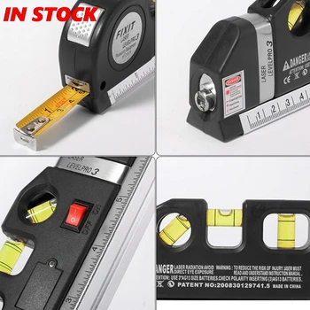 

Multifunctional laser spirit level straight line or accurate measurements 8-foot measurement tape tool 1 pcs