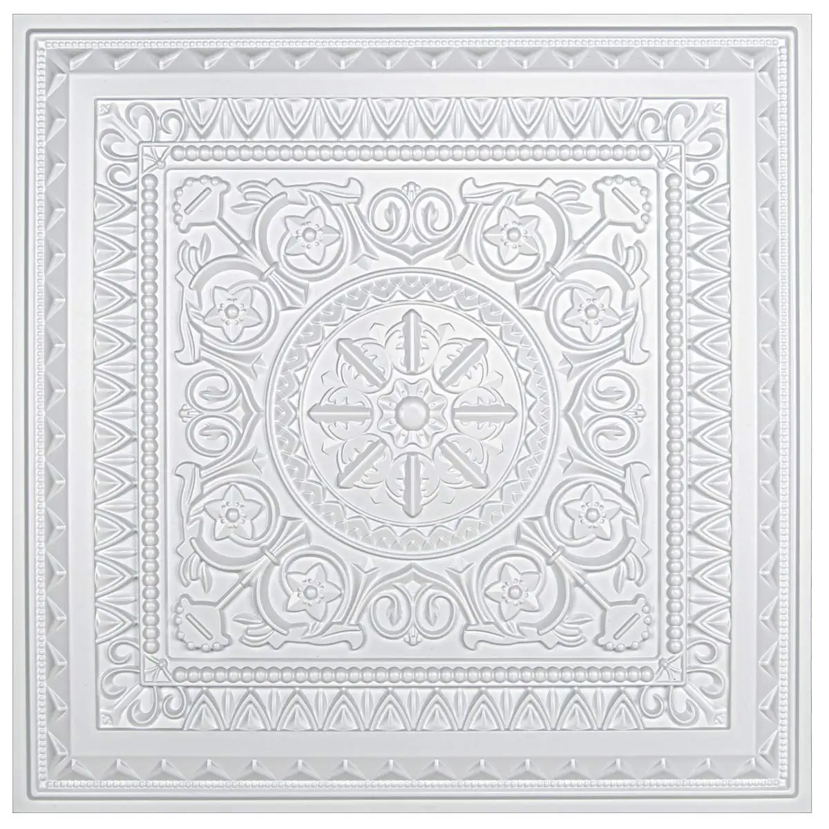 12PCS PVC 3D Ceiling Tiles Wall Panels Decorative Water Proof Moisture-proof  Plastic Sheet in White (60x60cm)