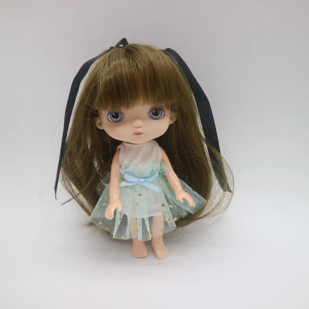 16 см куклы как HOLA куклы Обнаженная кукла с макияжем-6 - Цвет: doll and wig dress 6