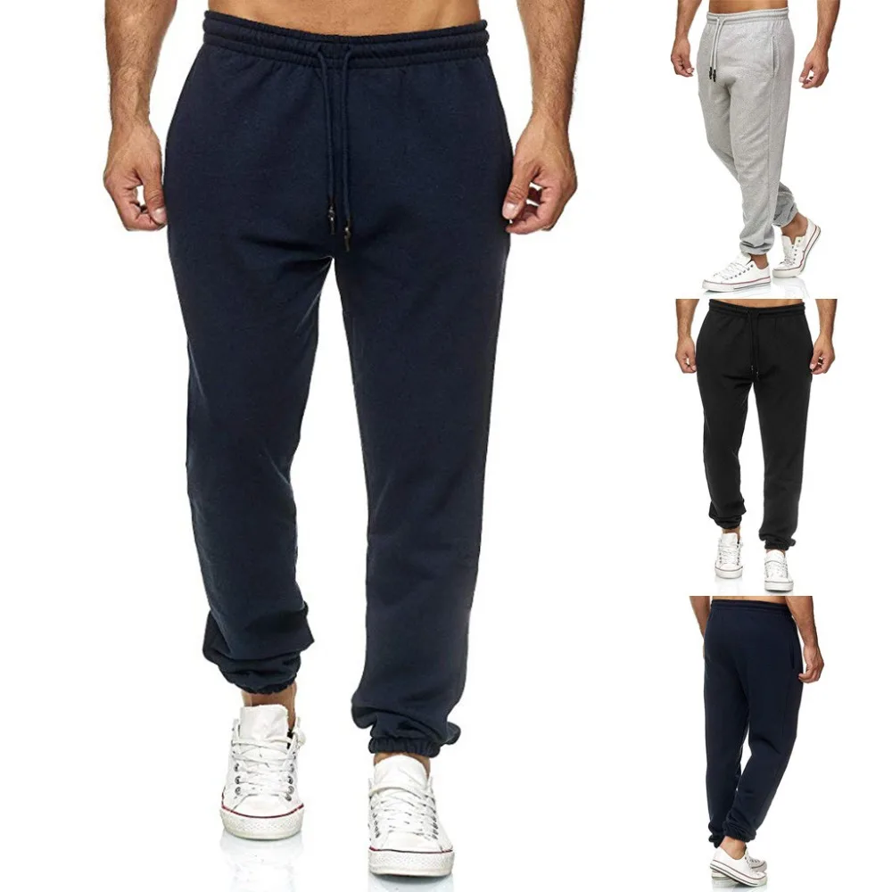 Winter Cotton Sweatpants Long Pants Solid Men Straight Pants Basketball Run Football Jogging Men Fitness Sport Trousers s26