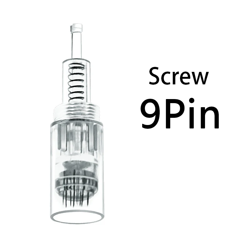 100 шт винт и байонетный картридж Замена для Dr. Pen микро иглы 9 pin/12 pin/36 pin/nano микроиглы иглы татуировки - Габаритные размеры: Screw--9 Pin