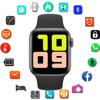 

Smartwatch IWO13 T500 Series 5 Bluetooth Call 44mm Smart Watch Heart Rate Monitor Blood Pressure for IOS Android PK IWO 12 IWO 8