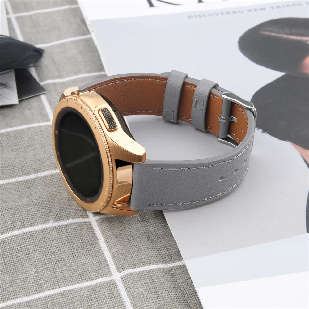 Heang ремешок для часов из натуральной кожи для samsung Galaxy Watch(42 мм)/Galaxy Active 40 мм/gear Sport