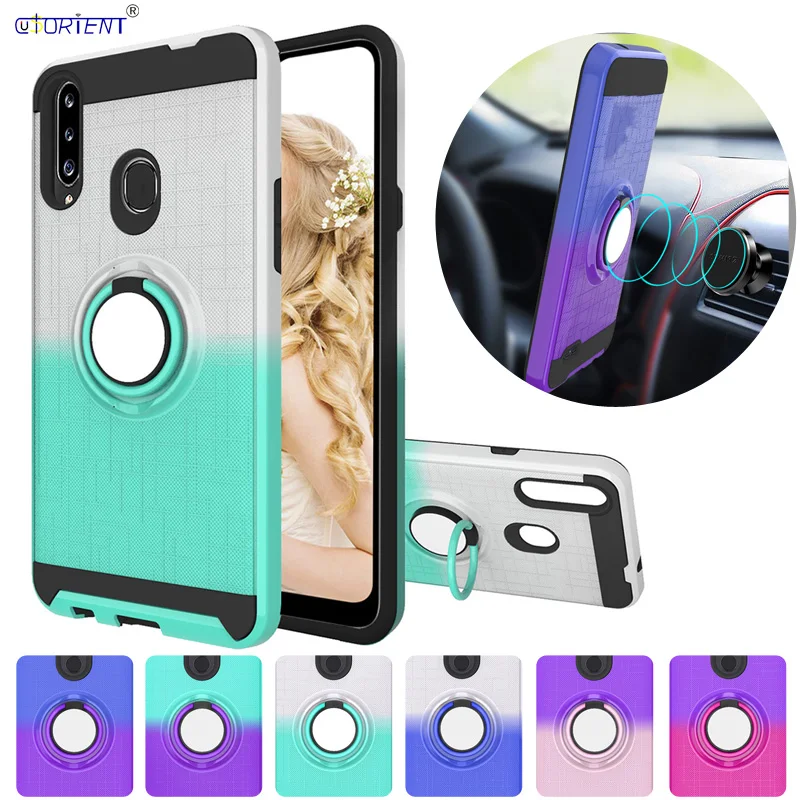 Magnetic Armor Case for Samsung Galaxy A20s SM-A207F/DS Finger Ring Cover A20 s SM A207F/DS Car Mount Funda | Мобильные телефоны и