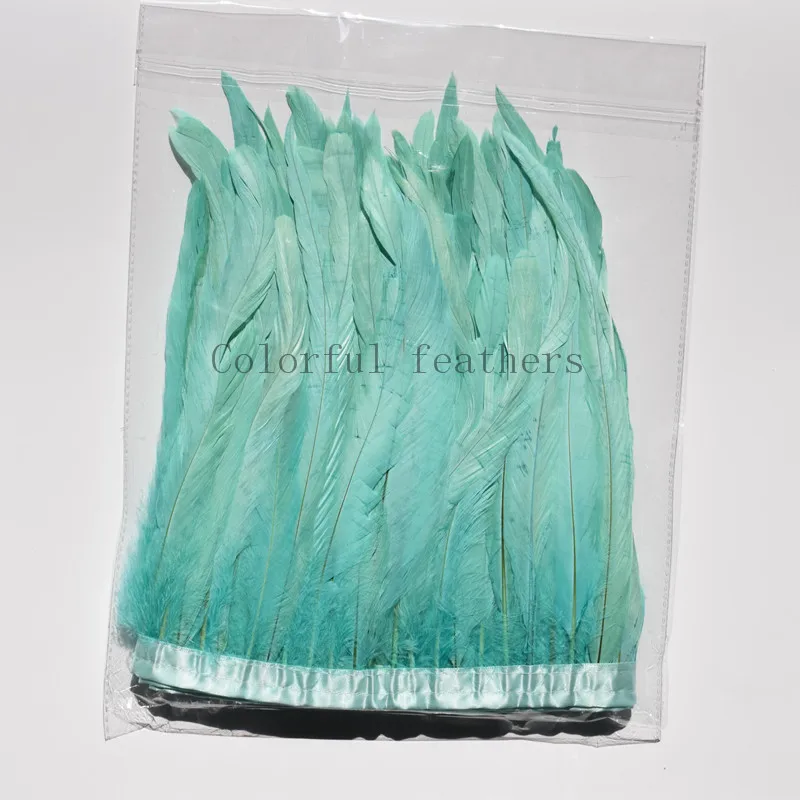 1 Yard Rooster Feather Trims 30-35cm Coque Feather Strung Chicken Feather Trimming Dress/Skirt /Costume Carnival Decoration