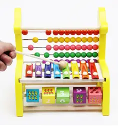 Олень стук фортепиано Расчётная рамка Музыкальная шкатулка с номерами Многофункциональный олень шарик-нанизывание игрушка Расчётная