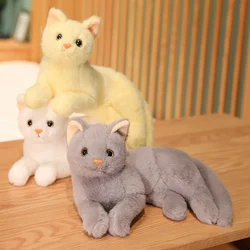 Lovely Animal Emulational Cat Cute Plush Toys Lying On Side Kitten Soft Stuffed Dolls Birthday Christmas Gifts Home Decoration
