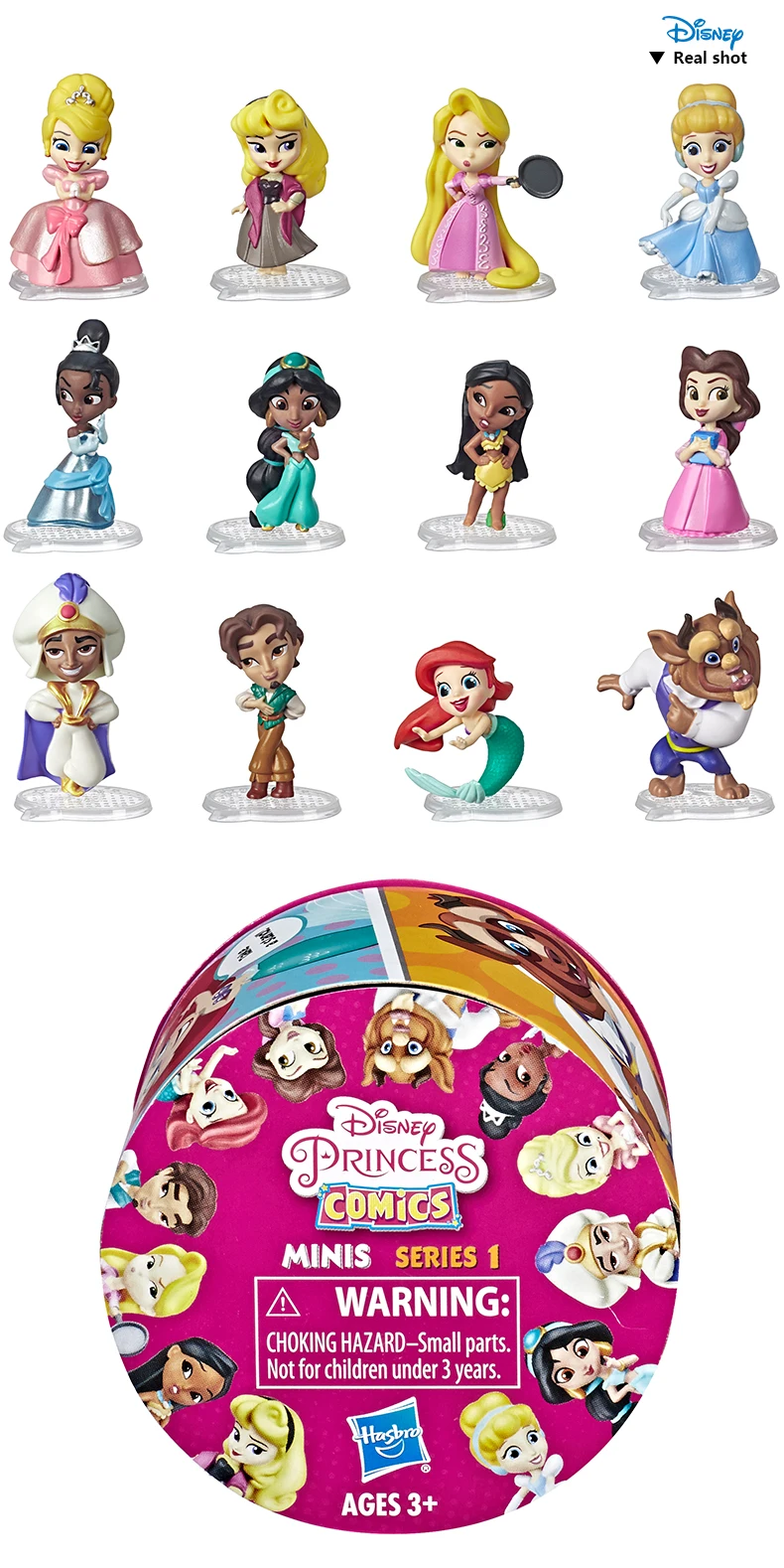 Hasbro disney принцессы комиксов мини 2-дюймовый коллекционные куклы игрушка сюрприз глухая коробка с disney принцессы с персонажами комиксов