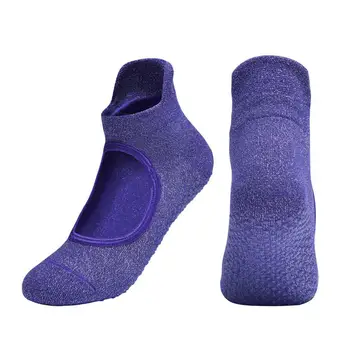 

Fashion Women Silver Silk Socks Silicone Dot Non-slip Professional Sports Backless Dance Socks Y7E7