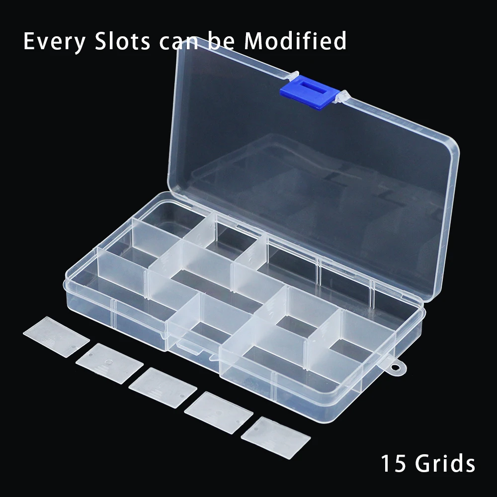 2x Craft Box Organizer Storage Container for Beads, Adjustable 15