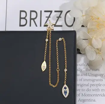 

New tropical ocean lucky eye small fish seahorse earrings single tassel temperament classic ear accessories