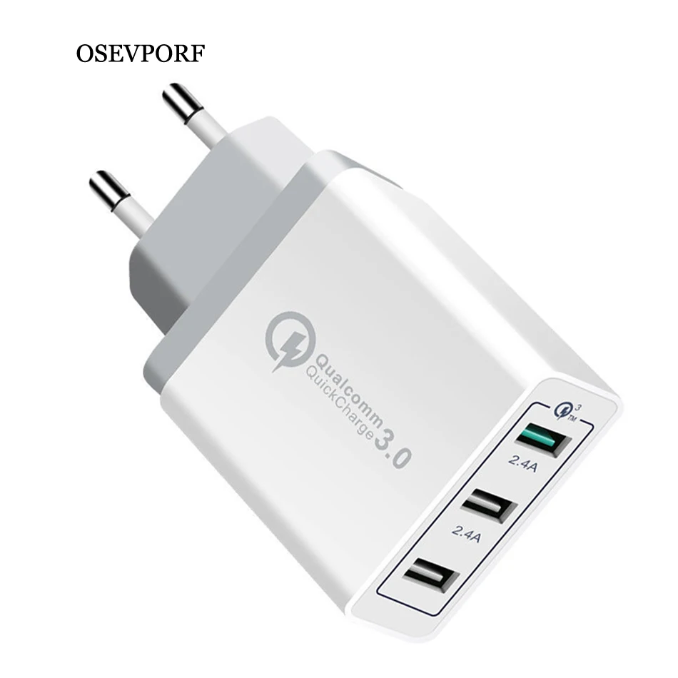 18 Вт USB зарядное устройство Quick Charge 3,0 QC 3,0 Быстрая Зарядка адаптер 3 USB зарядное устройство для мобильного телефона для iphone XR XS Max X 7 8 11 зарядное устройство s