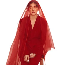 Бордовая свадебная вуаль, один слой, красное вино, фата невесты, аксессуары для невесты, 1,5 м, 1 ярус, на заказ, длина