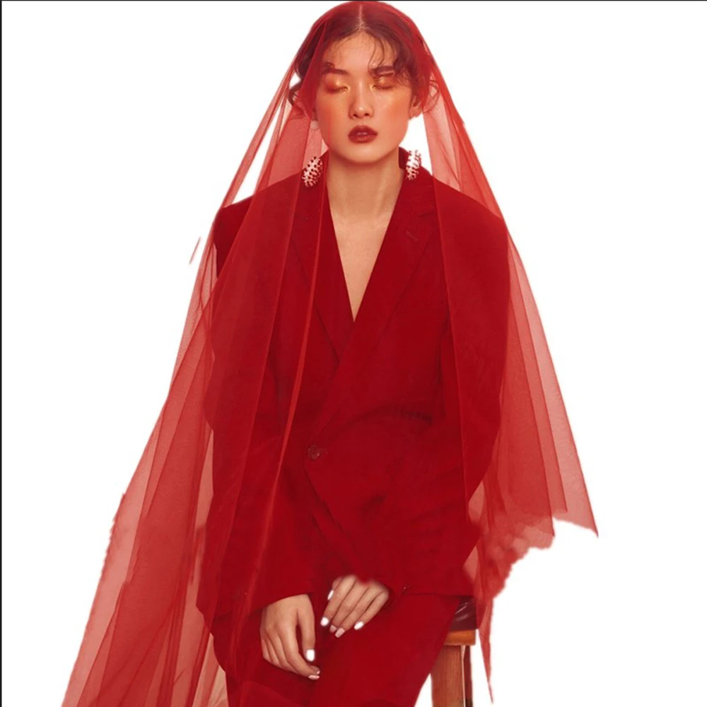 Burgundy veil Clearance