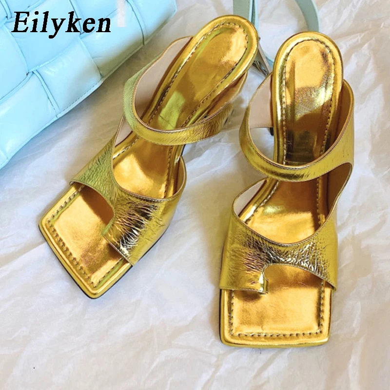 Eilyken 2022 New Design Women Slipper Elegant Square Toe High Heels Sandal Shoes Quality Outdoor Slip On Dress | Обувь