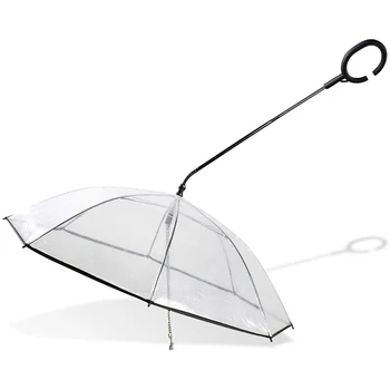 

Dog Umbrella Transparent Umbrella for Dogs in Rainy Days Umbrella with Leash for Small Medium Dogs&Cats
