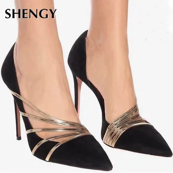 

Spring Women High Heels Fashion Shallow Pumps Pointed Toe Party Autumn Spring Thin Heels Women High Heels