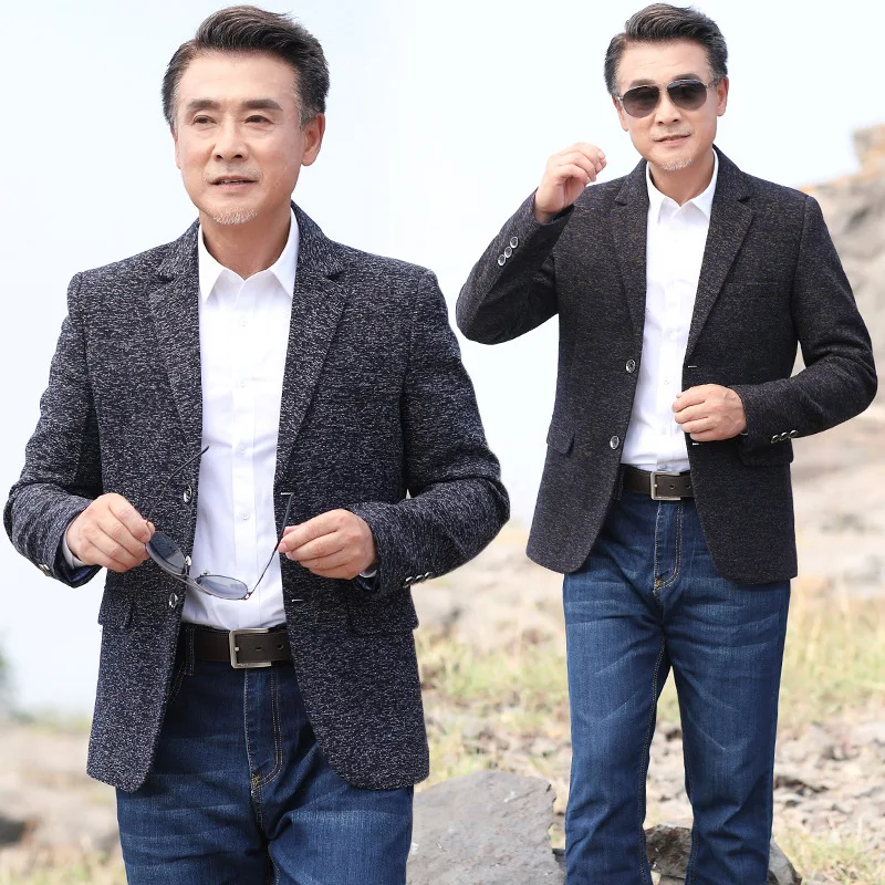 

Shanghai New Europe Sang 2020 Autumn And Winter Men's Middle-aged Leisure Suit Slim Fit