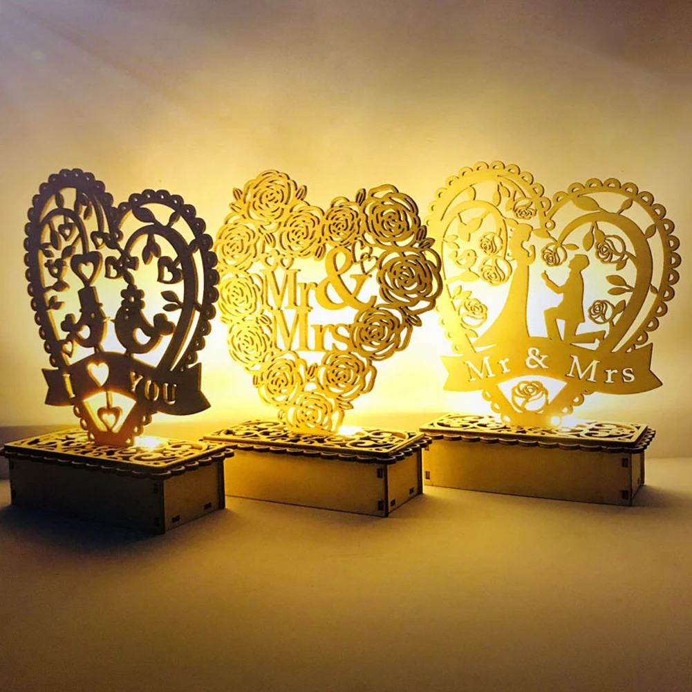 Светодиодный лампы в форме свечи деревянные подарки база Батарея работает экологически чистый романтические украшения дома к свадебному вечеру, осветительная стойка украшение праздника
