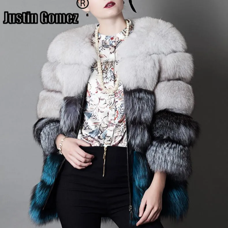 

HIGH QUALITY fashionable Women Winter Natural fox fur coats outerwear PLUS SIZE real fox fur jackets