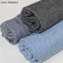 Хлопок пряжа окрашенная песком елочка темно-черный Конопляный серый синий уютная мягкая ткань для демисезонная Одежда Платье рубашка ручная работа