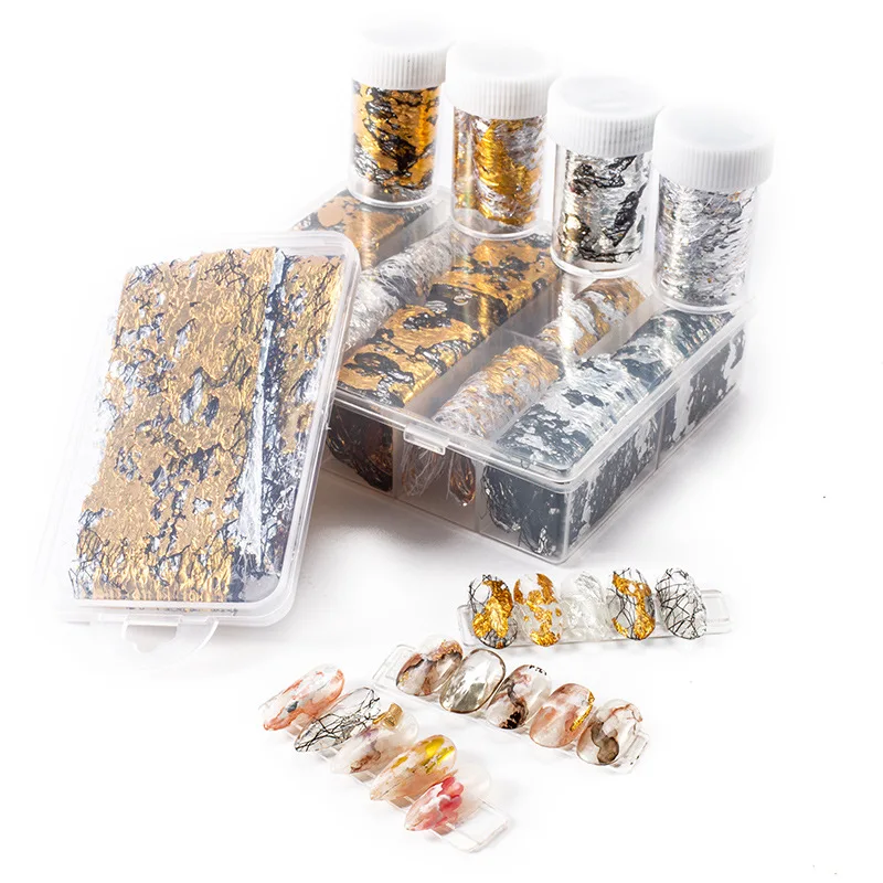 Nail Decoration Style Japanese Nail Gold Foil Net Star Paper Japanese Manicure Gold Leaf Fragment Manicure Charm Jewelry