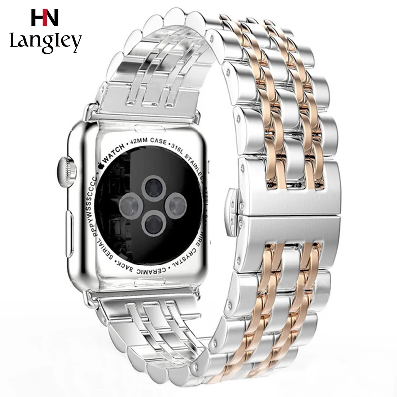 

Stainless Steel Watchband For Apple Watch5/4/3/2/1 Bracelet Straps 38/40/42/44mm IWATCH Band Replacement Wristbands Accessories