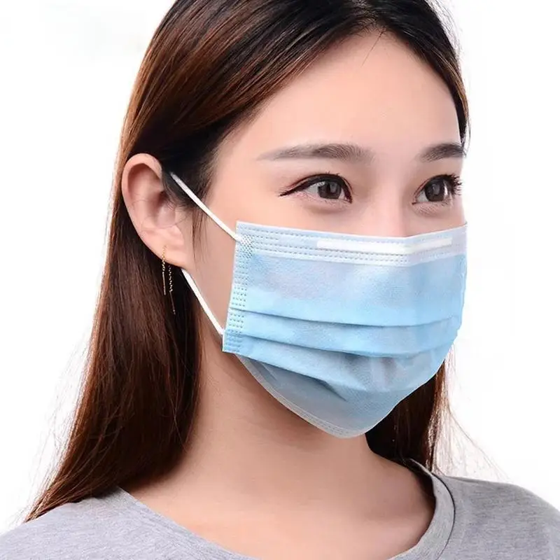 

Hot Sale 50 Pcs Solid Color Face Mouth Masks Non Woven Disposable Anti-dust Earloops Masks Personal Health Care Product