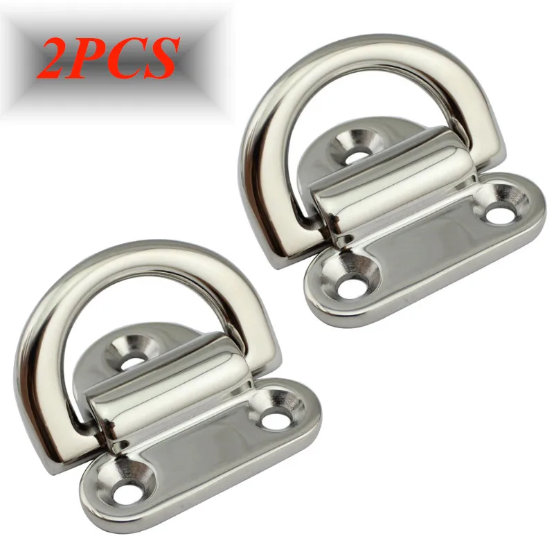 Surface Mount D Ring Lashing Point Fixing Cleat 2x Stainless Steel Tie Down