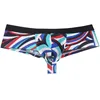4PCS Mens Flowery Bulge Boxer Underwear Shiny 1/2 Coverage Cheeky Pouch Trunks Hot Bikini Boxers Shorts 4
