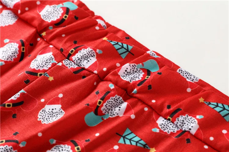 Новинка; Рождественская одежда; рождественские пижамы для всей семьи; комплект с принтом Санта-Клауса; красный костюм; домашняя одежда для сна; одинаковые комплекты для семьи