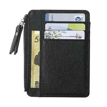 

Card Wallet Hot Men Faux Leather Credit Card Cash Holder Case Zipper Vintage Slim Short Wallets Coin Purse