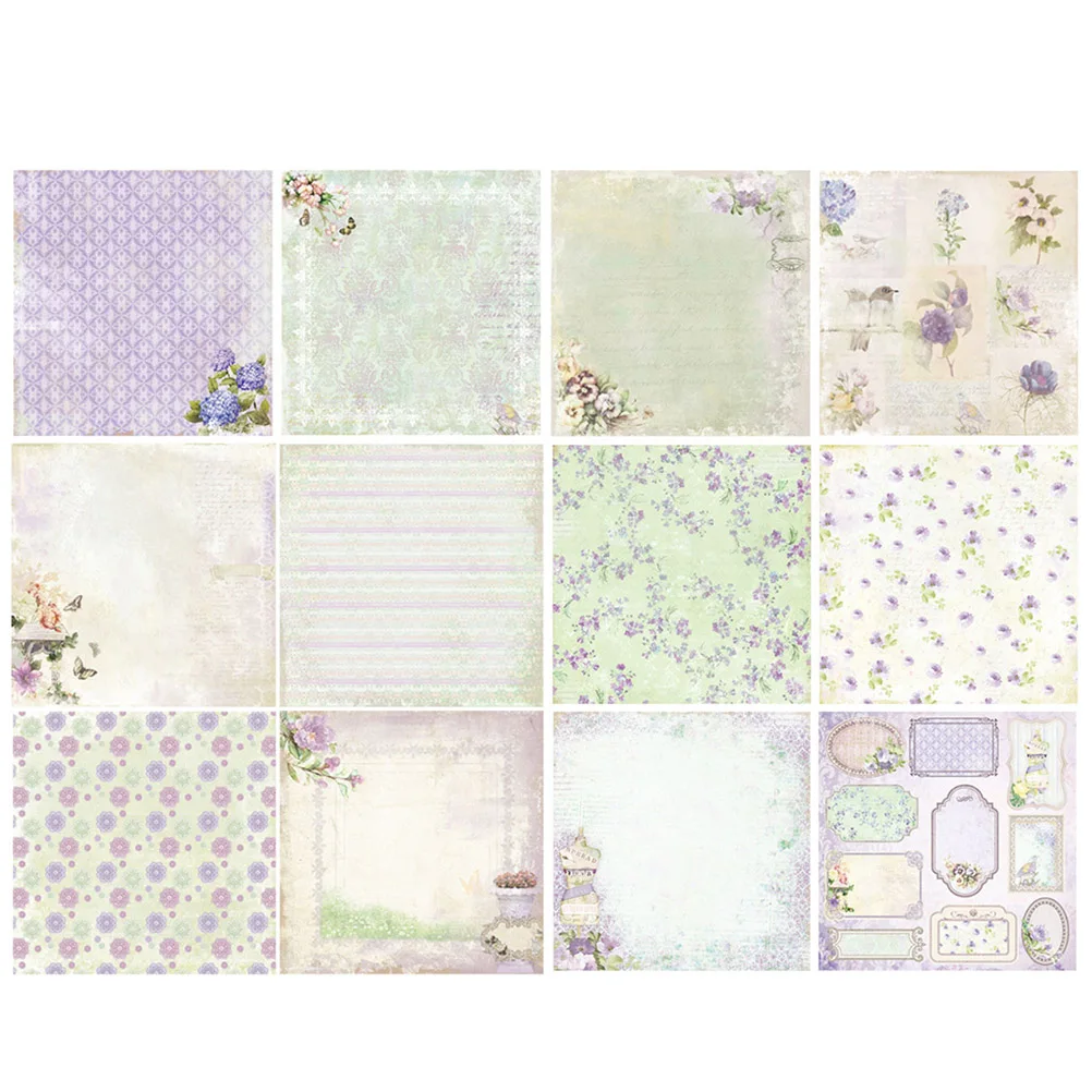 

24-in-1 Scrapbook Paper Backing Background DIY Decorative Paper Pads for Gift Box Scrapbook Greeting Card