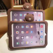 Чехол для планшета для нового IPad 7th Gen Pro 10,2 дюймов с рисунком медведя из мультфильма милый детский мягкий безопасный силиконовый чехол-подставка+ ручка