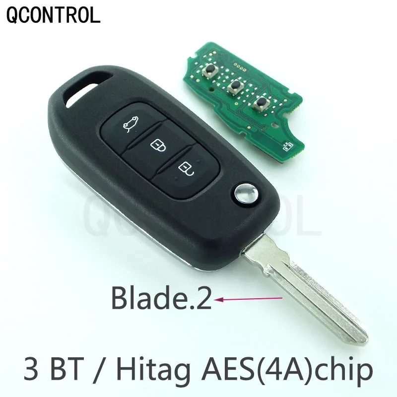 QCONTROL 3 кнопки флип дистанционного ключа для Renault Kadjar Captur Megane 3 символ 2013- 433 МГц CWTWB1G767 PCF7961 4A чип