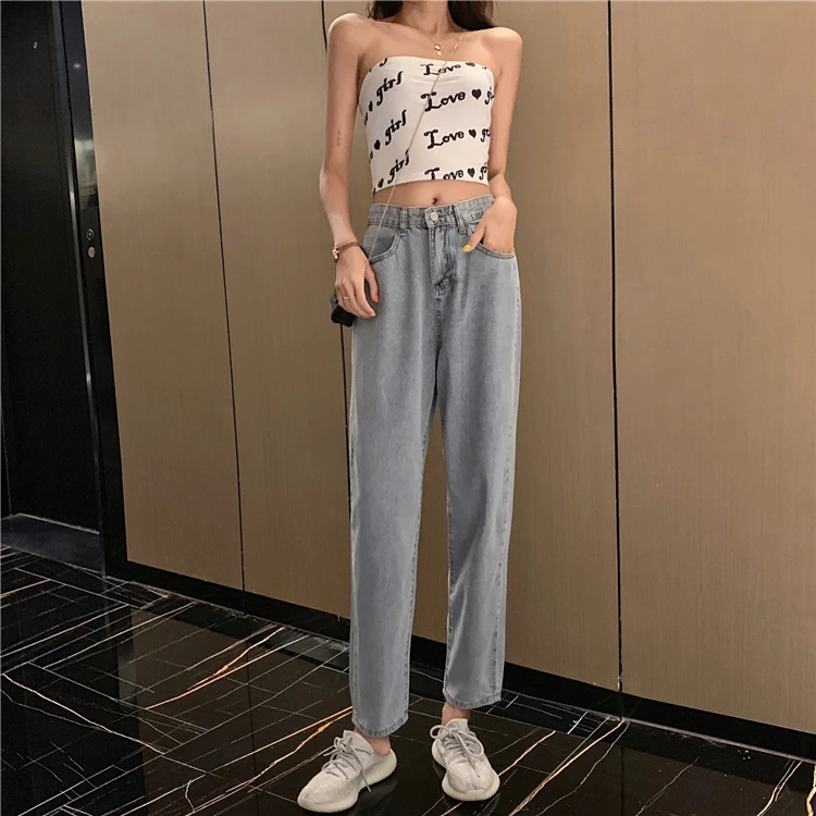 Джинсы женские Ulzzang мягкие уличные летние новые корейские Стильные прямые модные свободные женские брюки шикарные повседневные
