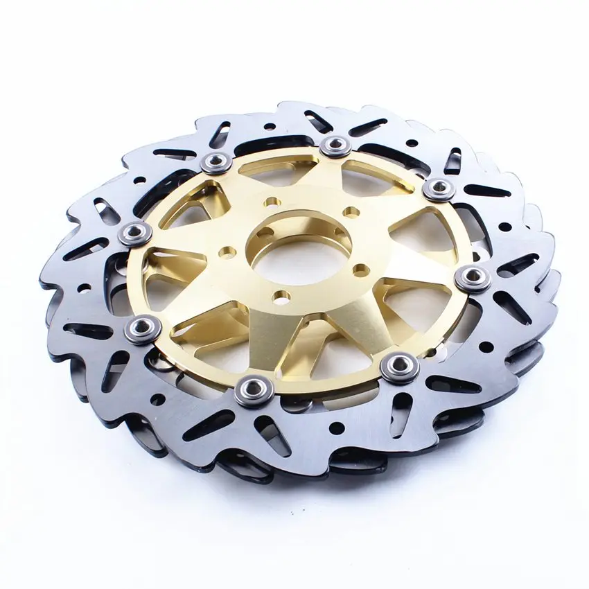 Ротор дисковых передних тормозов 2 шт. для Kawasaki ZX6R 636 1998-2002 ZX9R 1998-1999 ZX6R 600 1995-2001 золотистый