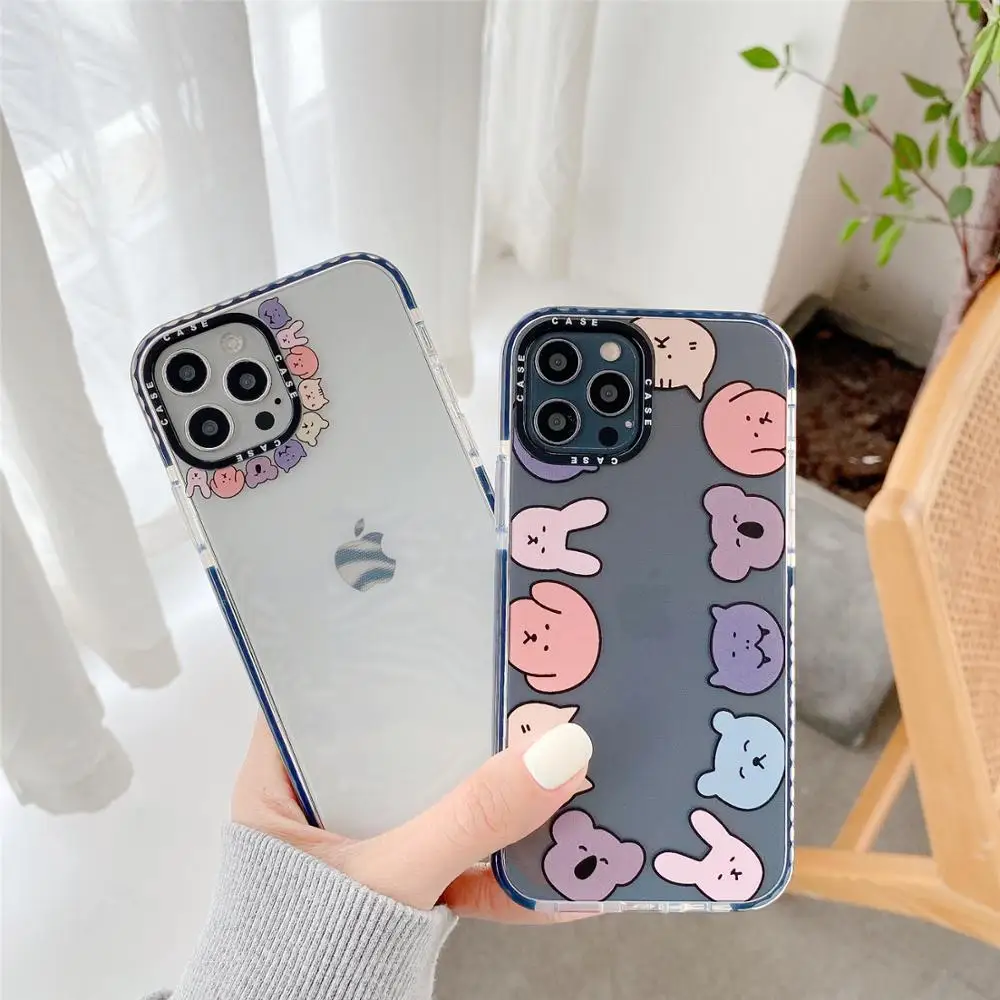 Прозрачные чехлы с милым мультяшным котом для iPhone 12 Pro Max 11 XR XS 7 8 Plus силиконовый