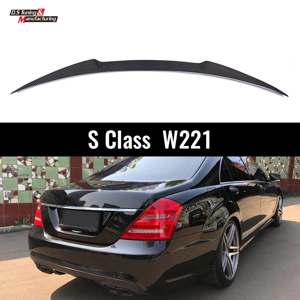 Задний спойлер из углеродного волокна для Mercedes Benz S Class W221 4 двери S400 S500 S600 S63 2005-2013 крылья багажника