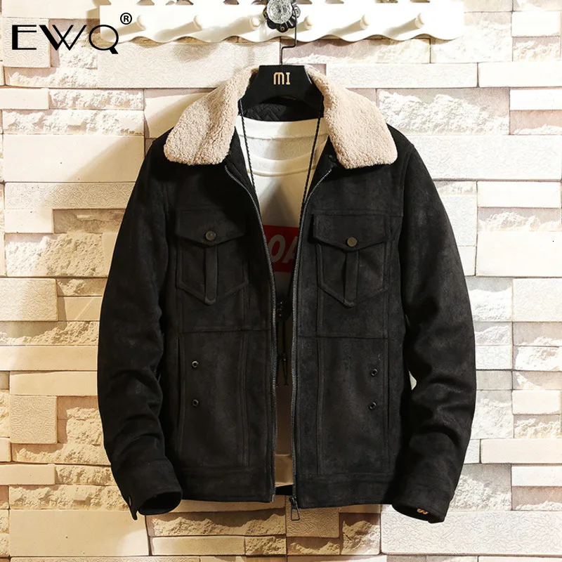 

EWQ / 2019 New Fashion Winter Man's Cotton Jackets Lapel Solid Zipper Loose Casual Abrigo Hombre Short Korean Coat Male 9A320
