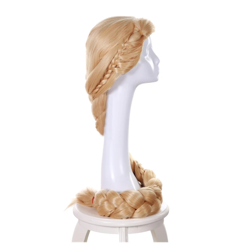 Толстая Принцесса Рапунцель, косплей парик запутанные 150 см длинные косички для женщин светлые синтетические волосы для взрослых