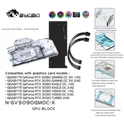 Bykski – bloc d'eau GPU pour GIGABYTE Geforce RTX 3080 GAMING OC 3X 10G 3090 24G, couverture complète pour Watercooler,N GV3090GMOC X 