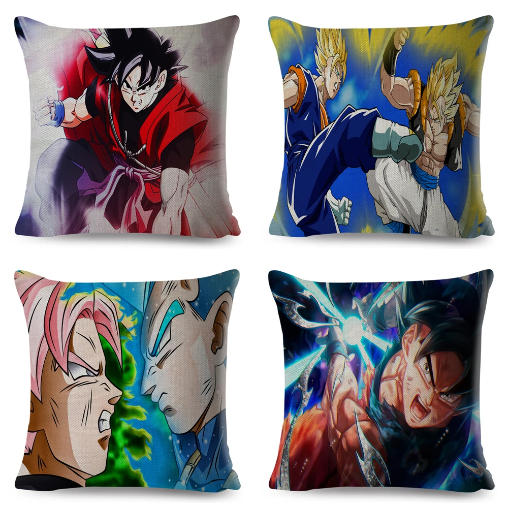 Красочная японская аниме Dragon Ball наволочка для дивана мультяшное украшение для дома Сон Гоку льняная наволочка 45*45 см наволочка
