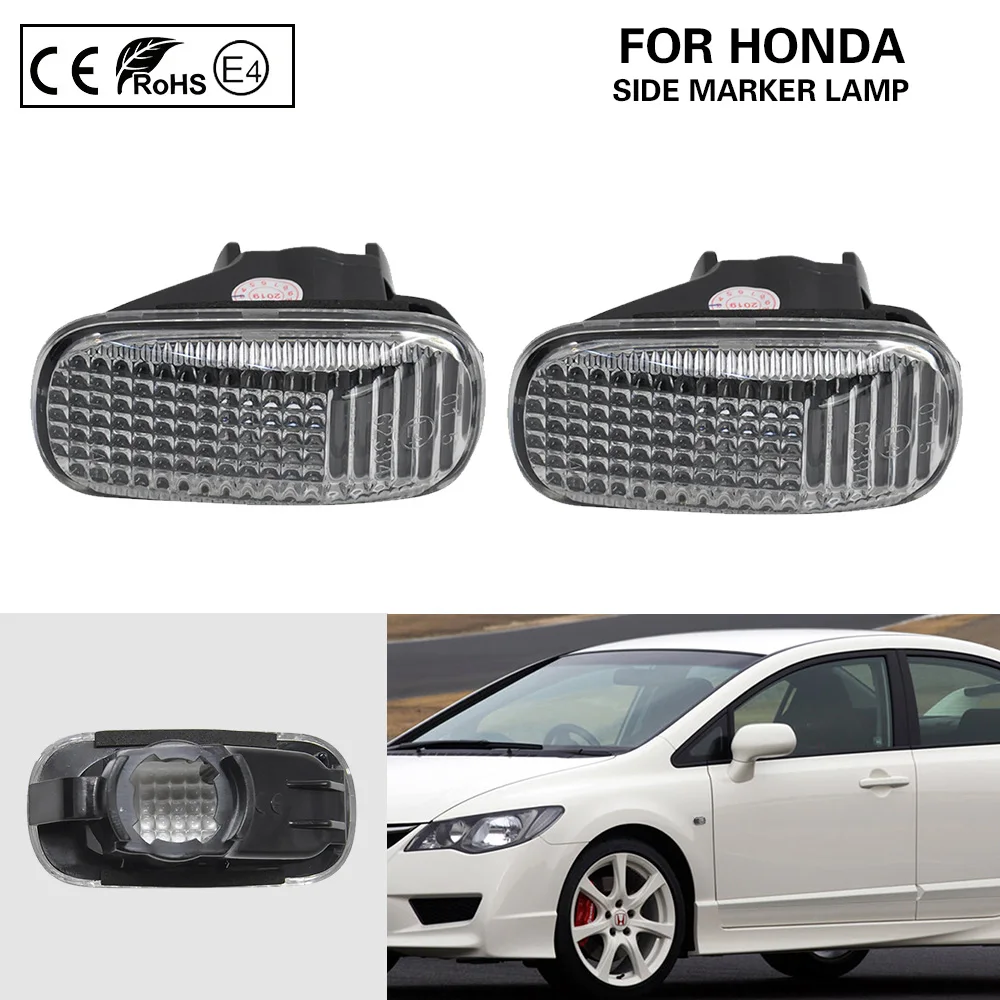 

2x Side Marker Light Turn Signal lamp clear OEM for Honda Accord Civic Fit Jazz Stream CR-V Odyssey